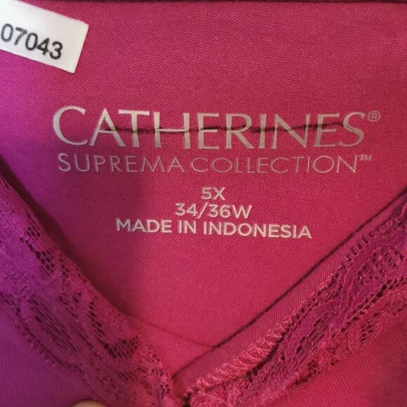 𝅺Catherines Tank Pink Lace Trim 5X Plus New - Picture 5 of 6